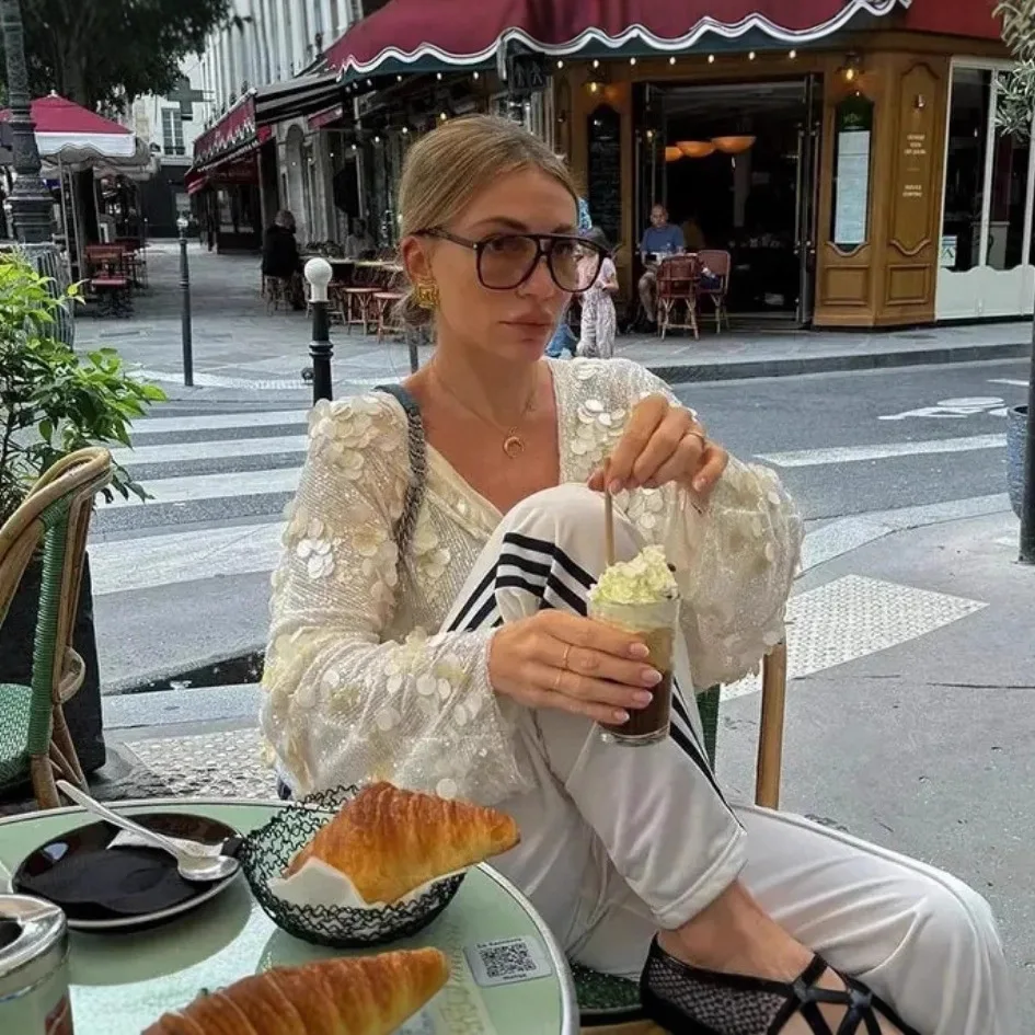 Paillettes à lacets mode manteau femmes paillettes fête rue col en v femme veste à manches longues en vrac 2025 nouveau automne vacances montre de sport