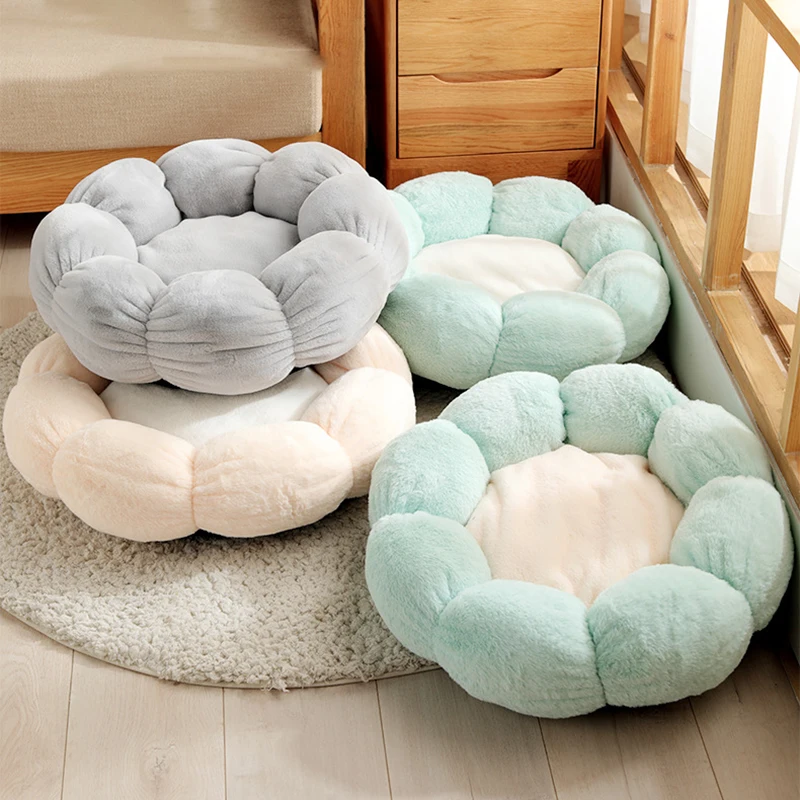 

Unique Round Flower-Shaped Cat House Bed Cozy Comfortable Warm Soft Plush Indoor Sleeping Resting Dog Beds Luxury Cat Furniture