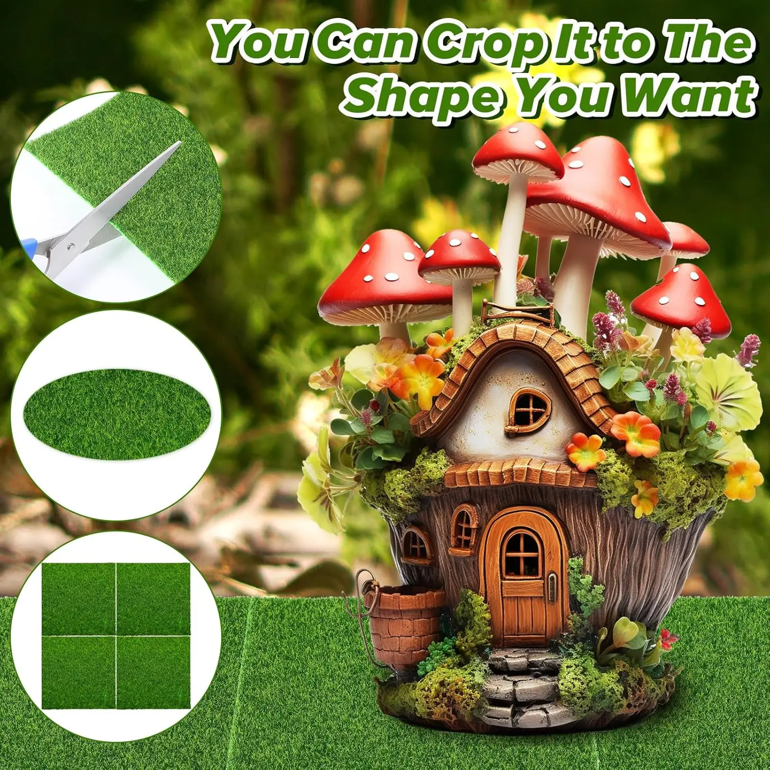 Prato simulato Muschio Erba artificiale muschio falso Succulente Microlandscape Materiali decorativi fai da te Nufo floccato