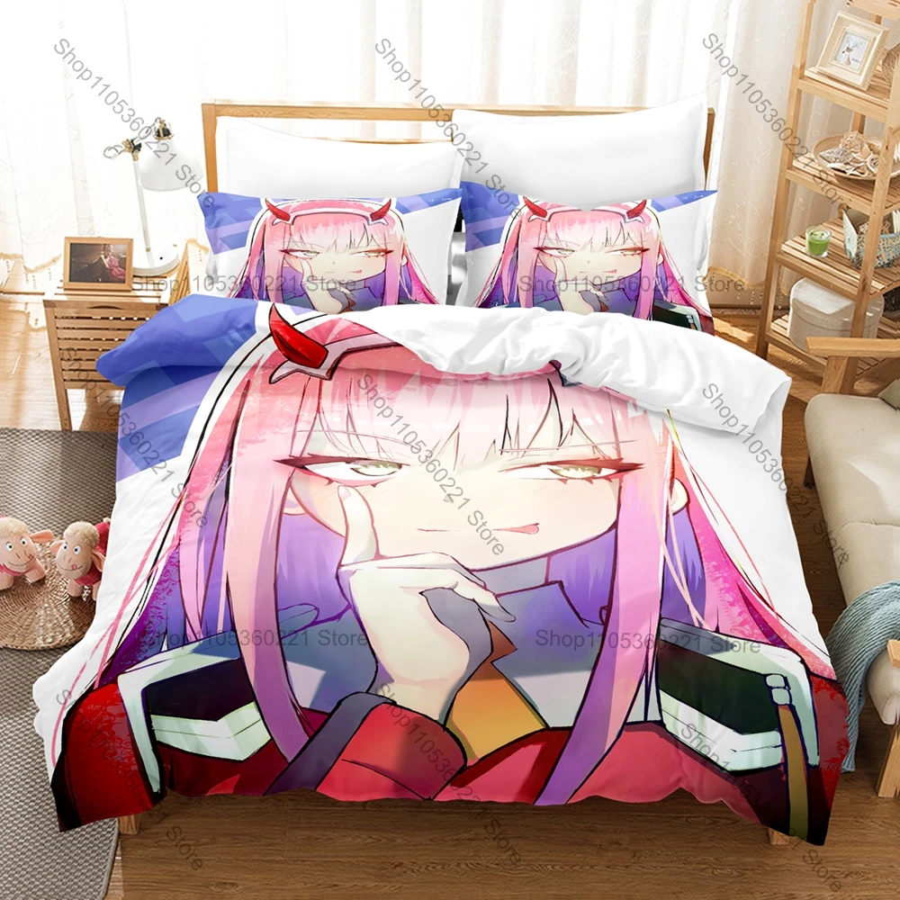 Personality Zero Two 02 Bedding Set Darling In The Franxx Theme New Duvet Cover Pillowcases For Fans Bedroom Decor Bed Linen All
