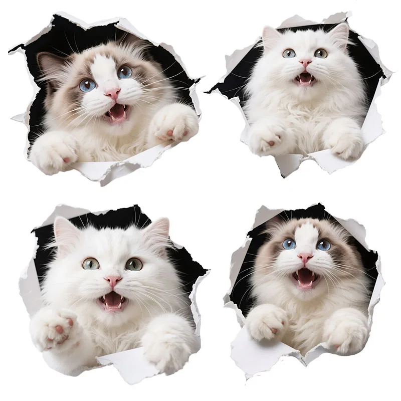 Three Ratels CD223 Cute Puppet Cat Funny Stickers for Home Decoration Computer decals Car Stickers Waterproof