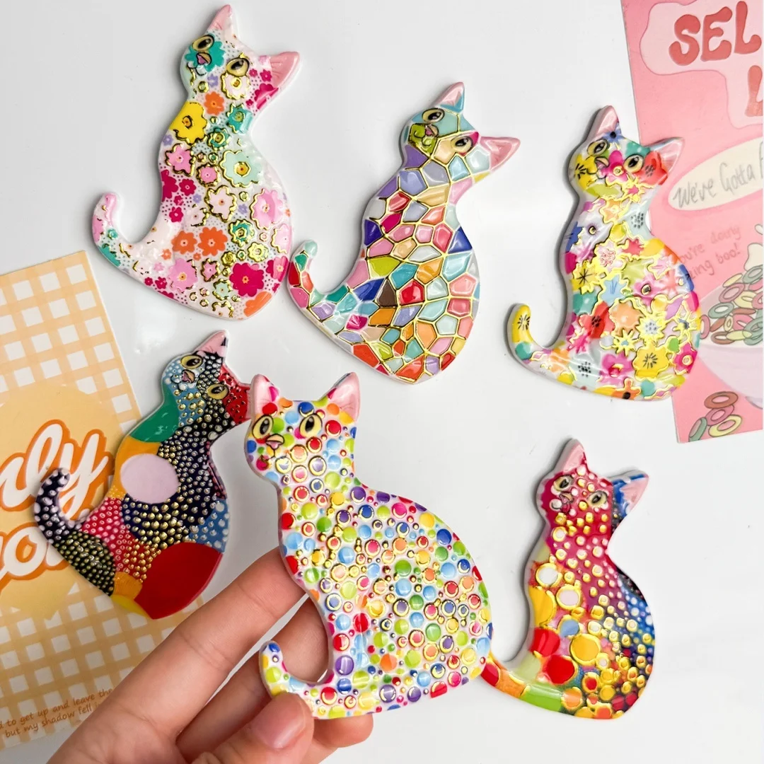 Cat Fridge Magnets Kitty Refrigerator Magnet Whiteboard Sticker Home Kitchen Decor Gift for Cat Lovers Housewarming Present