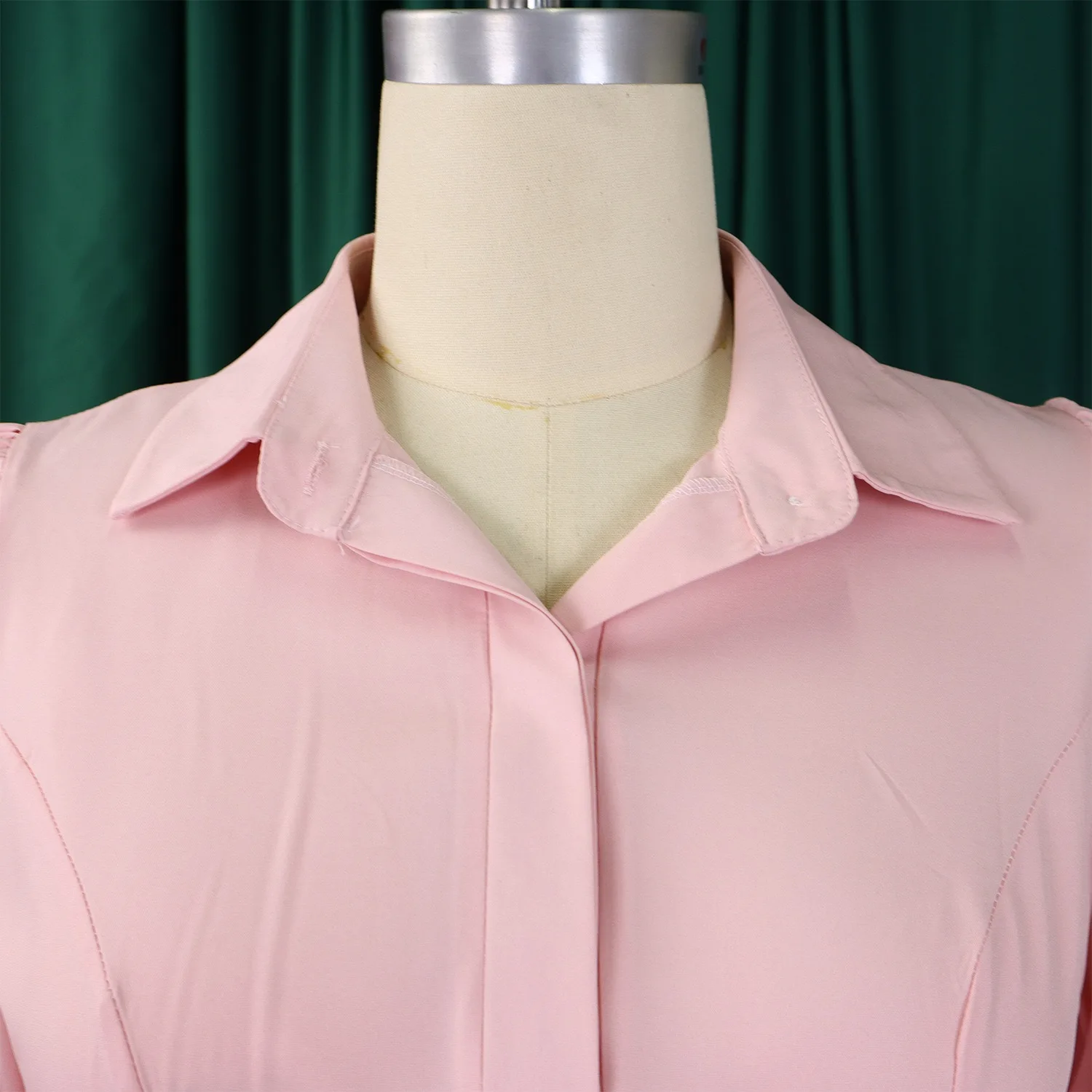 Elegante Hemden, Kleider für Damen, Umlegekragen, einreihig, plissiert, knöchellang, modisch, für Damen, Geburtstag, Party, Abendessen