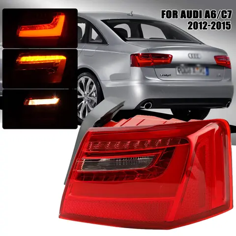 왼쪽 오른쪽 사이드 테일 램프, 아우디 A6 C7 2012 2013 2014 2015 리어 테일 라이트 브레이크 램프