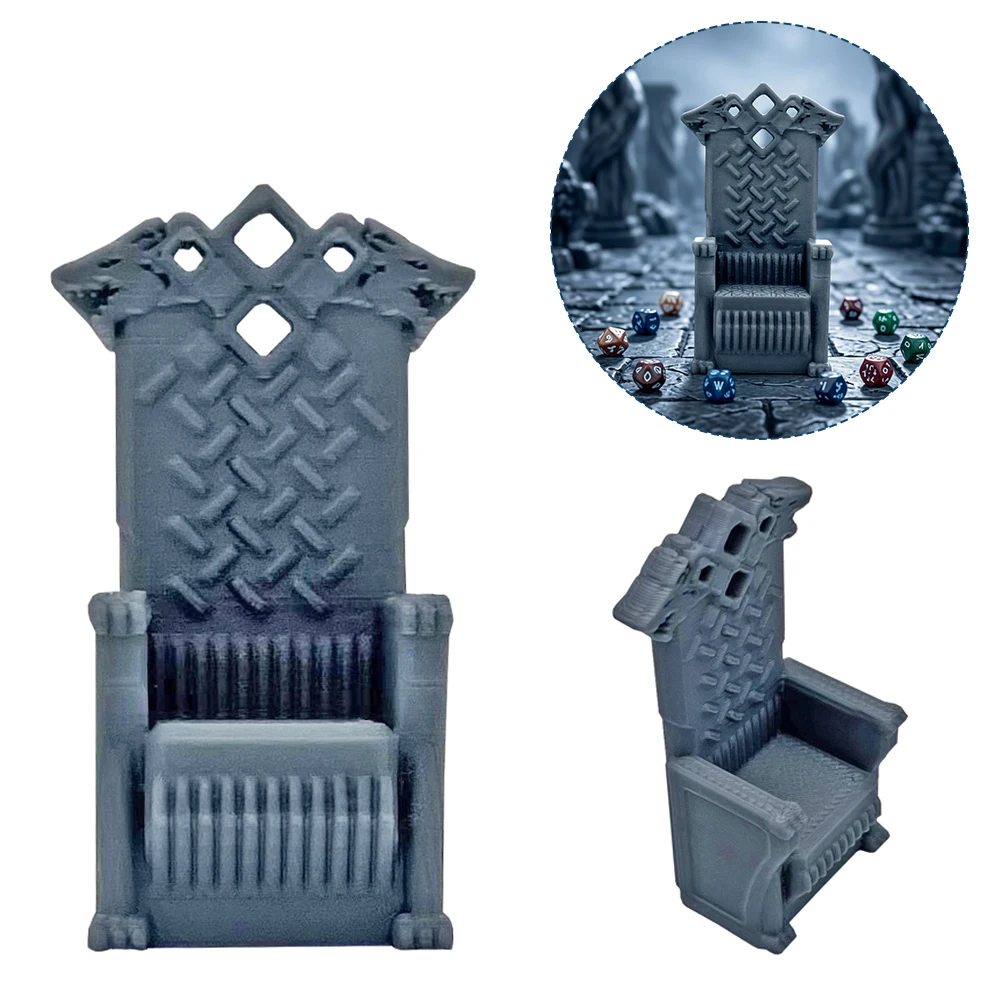 

Террейн «Волчий трон» для DnD Legion Terrain Scenery: 3D-печатные миниатюры для настольных игр, раскладка террейна «Королевский каменный трон»