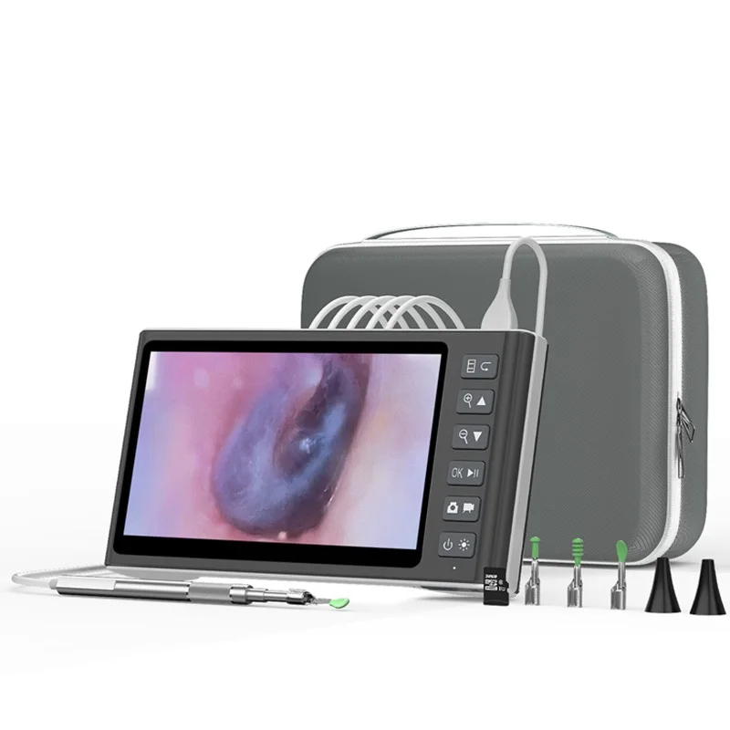 7'' IPS Screen Digital Otoscope Ear Cleaning Camera USB 3.9MM LED Visual Ear Cleaner Video Ear Spoon With 32GB TF Card Tool Case