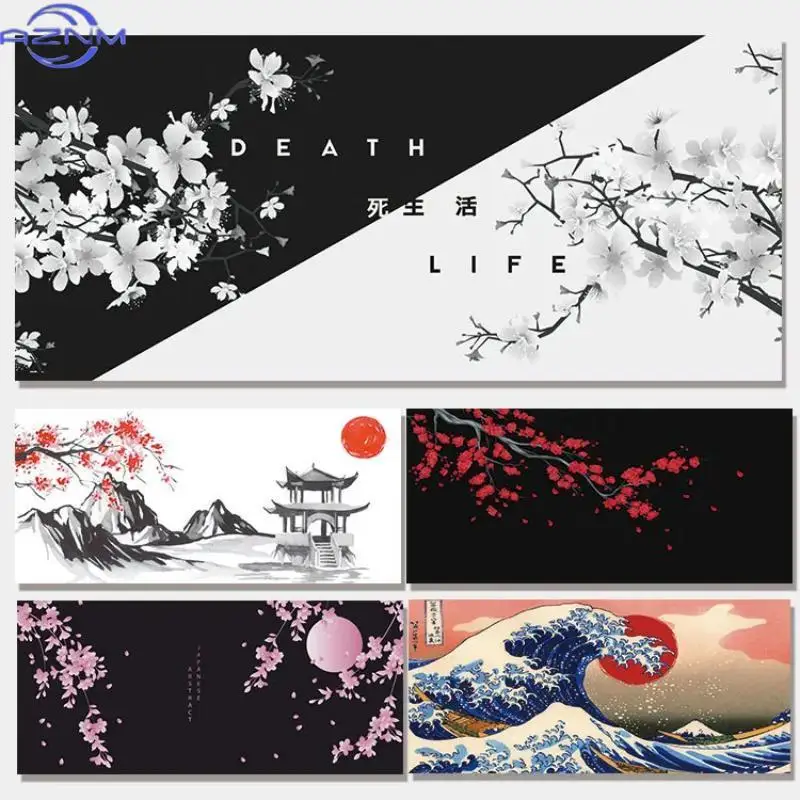 Japanese Style Rubber Trendy Cool Mouse Pad - XXL Thick Non-Slip Gaming Desk Mat for Keyboard & PC, Durable Office/Study Pad