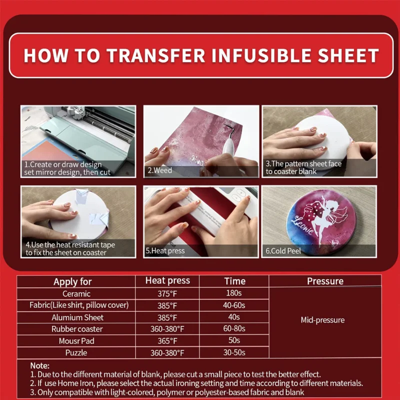 Wowocut Infusible Inkt Transfer Sheets Solid Paars Sublimatie Papier 8 Pcs 12X12 In Sublimatie Transfer Papier Voor Poly stof