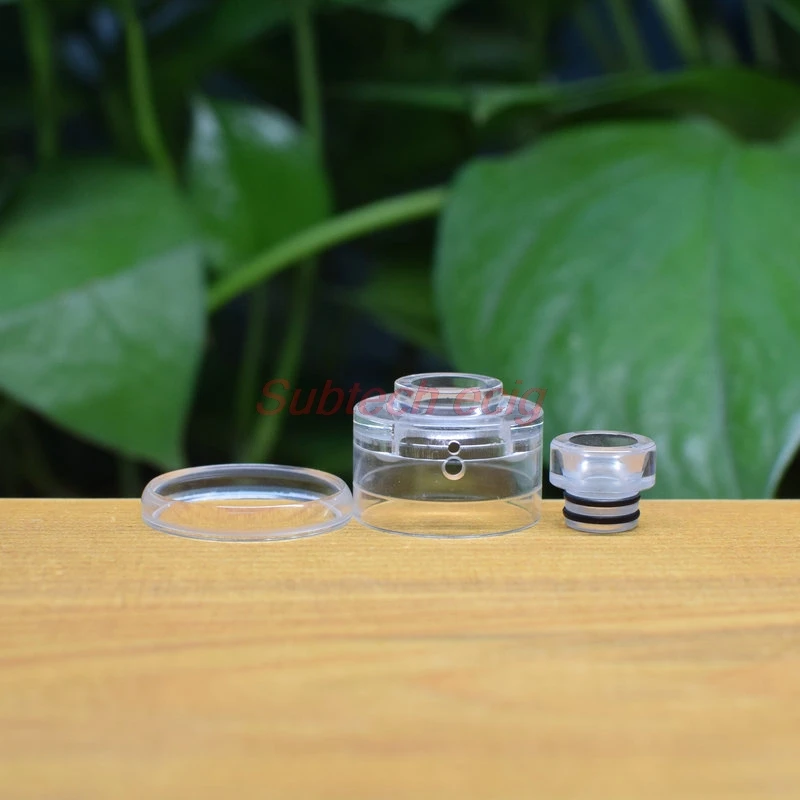 Haku Venna RDA Bell Cap Clear PC PEI Cap with 510 Drip Tip and Ring for Electronic Cigarette Squonk Box Mod haku venna rda cap - view 3
