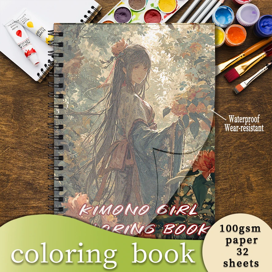 

Vintage Lady Adult Coloring Book - 8.3x 11.2 Inch 32 Page Coloring Book - Helps Reduce Stress and Ease Emotions