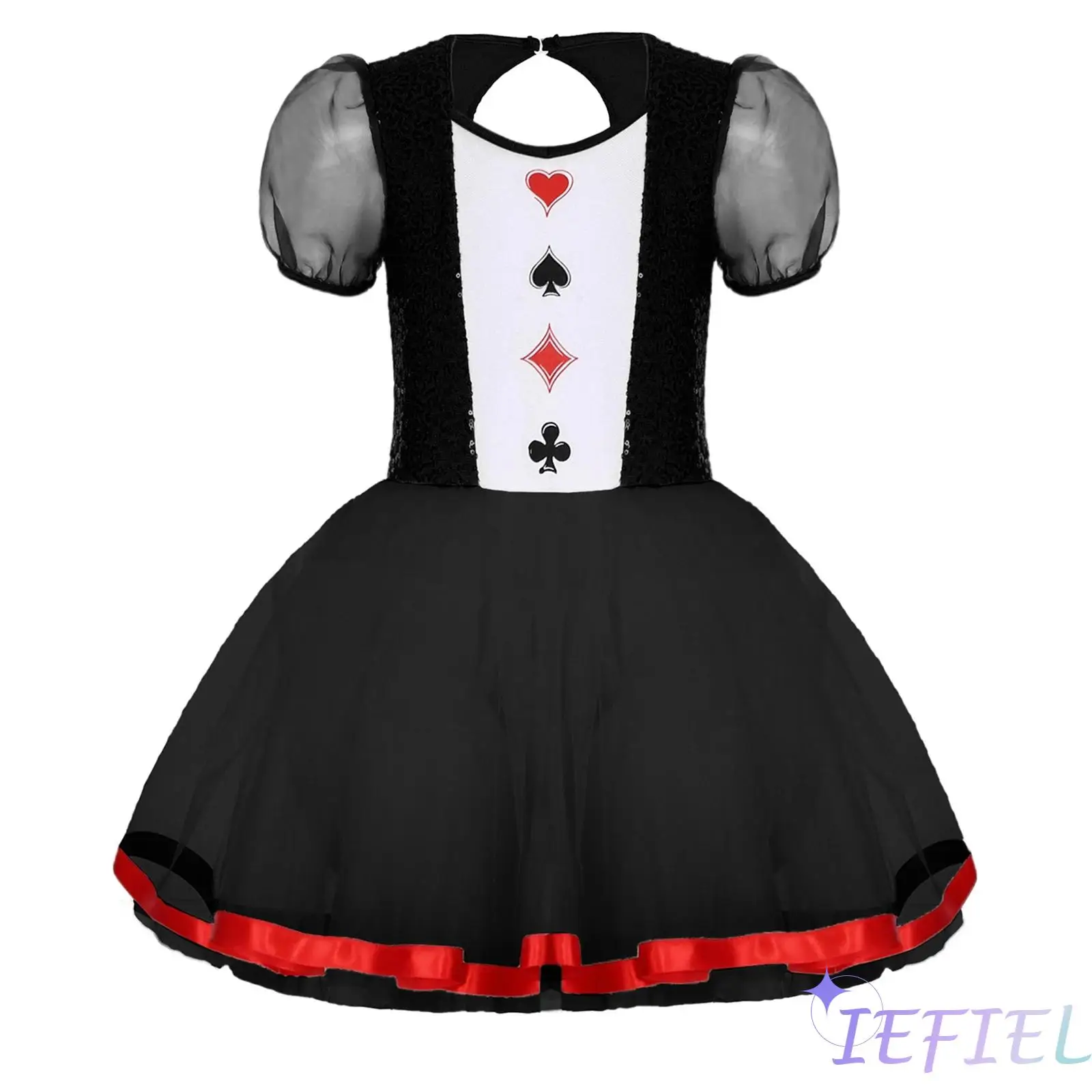 

Детский костюм принцессы на Хэллоуин для девочек, блестящее платье с принтом и блестками, трусы со встроенными пуговицами в промежности для сценического косплея