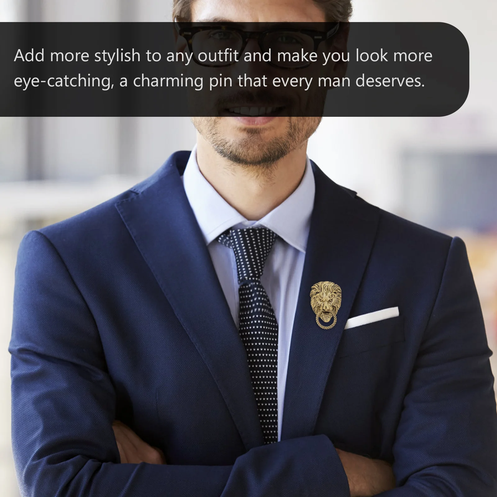 Broche Lion Vintage pour hommes, accessoire de collier de costume à revers Animal, bijoux à la mode, cadeau, décoration de vêtements