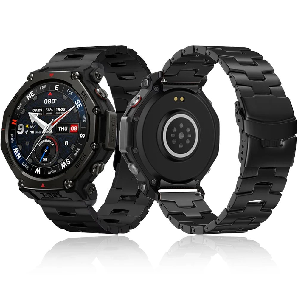 

Ремешок-цепочка из титанового сплава 22 мм для часов Huawei GT6/5/4/3 Pro 46 мм, браслет для умных часов Amazfit T-Rex3 Pro 48 мм/Balance 2