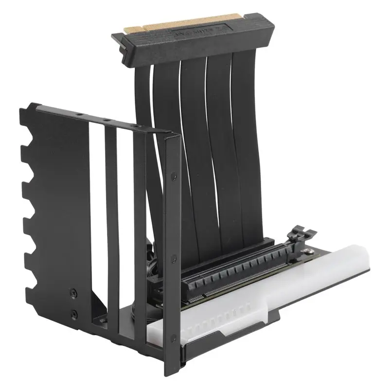 Stylish-Vertical GPU Mounting Bracket With PCI-E 4.0 X16 Riser Cable Video Card Support Kit 90 Degree Right Angle