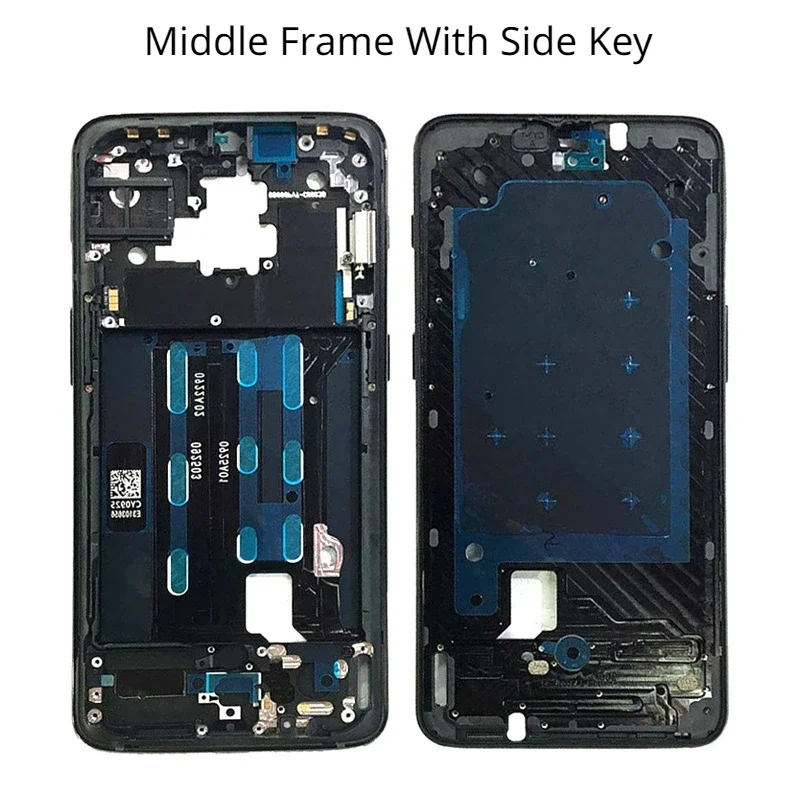 Middle Frame Plate Bezel Housing Cover Case With Side Key For OnePlus 1+6T A6010 A6013 Phone Accessoary Repair