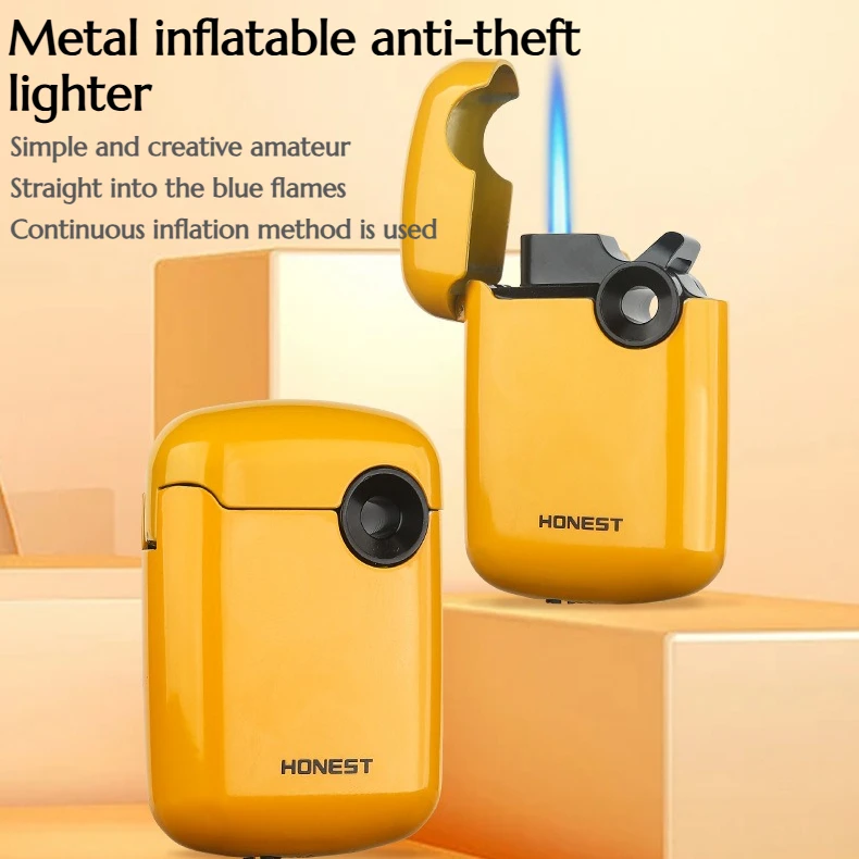 

New Inflatable Windproof Lighter Made of Durable Metal Material Portable and Easy To Use Men's Gifts Cigarette Accessories