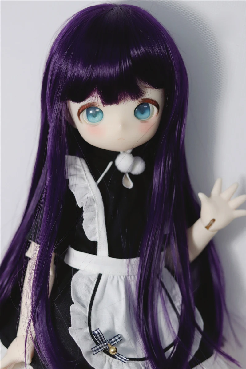 D04-P124 الأطفال اليدوية لعبة 1/3 1/4 1/6 SSDF دمية BJD/SD دمية شعر مستعار أسود العتيقة نمط الشعر الطويل 1 قطعة