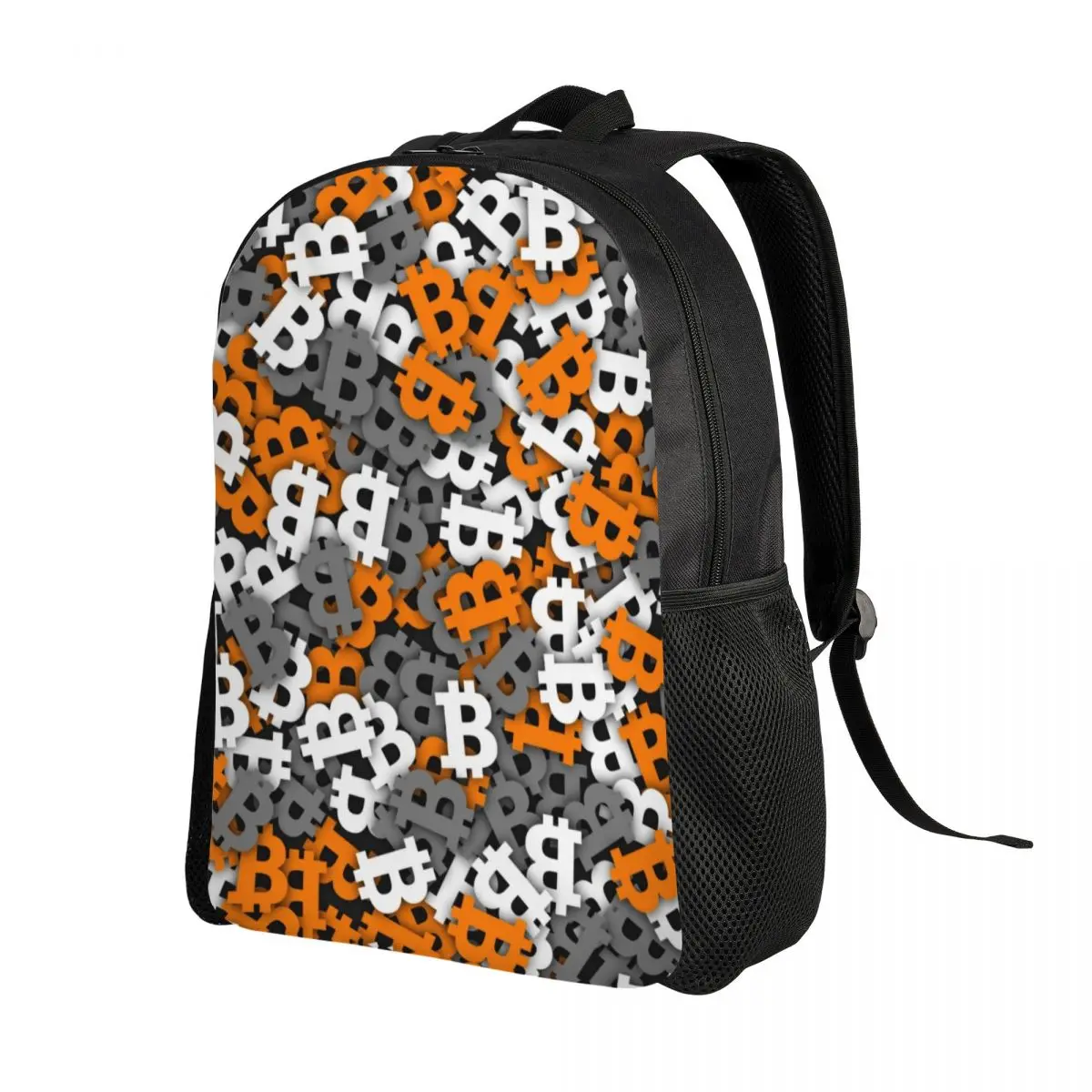 Custom Bitcoin Urban Camouflage Backpack Women Men Casual Bookbag for College School BTC Blockchain Cryptocurrency Bags