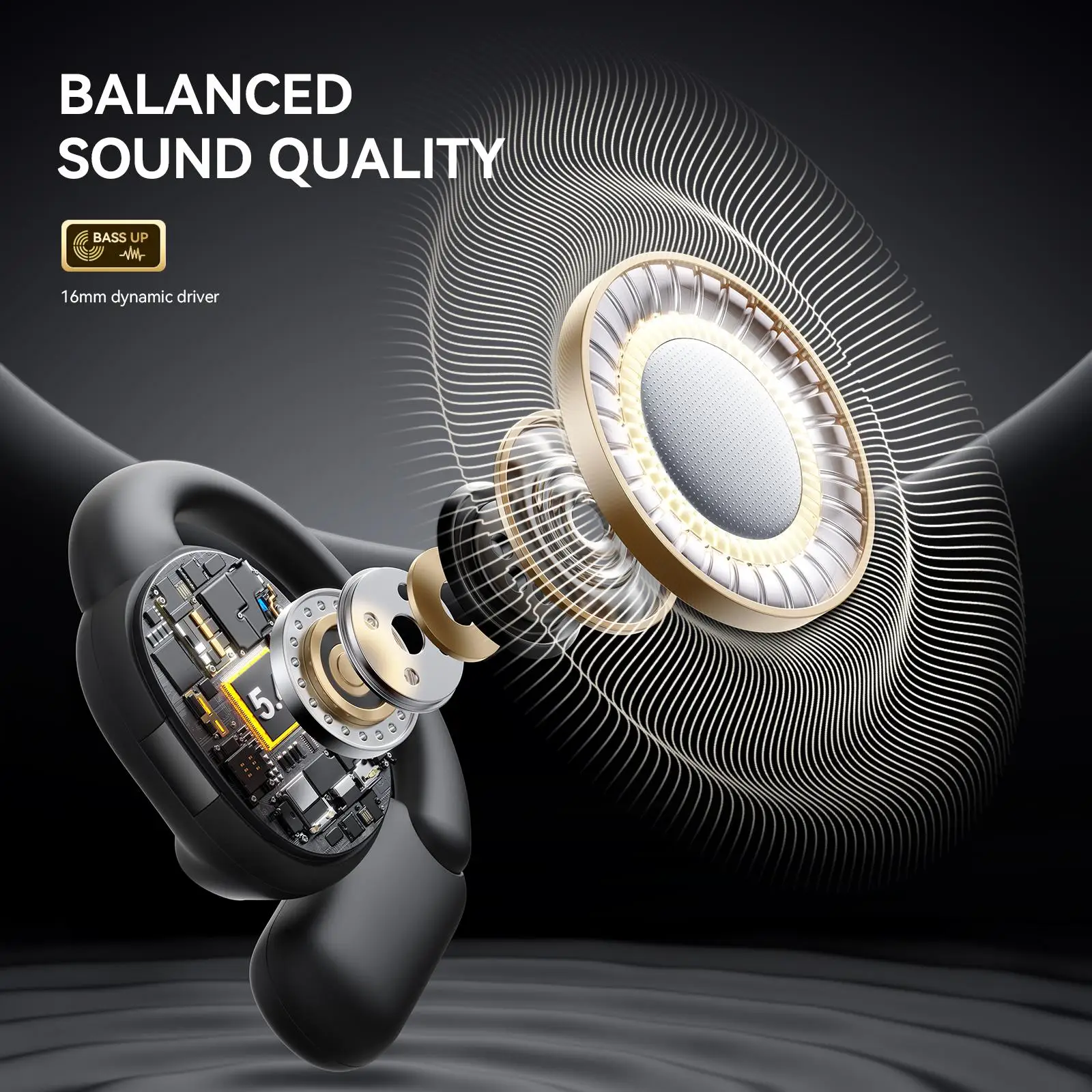 JR-OE4 سماعة أذن وشاحن لاسلكي حقيقي مفتوح الأذن، سماعة رأس بلوتوث 5.4 معلقة على الأذن IPX4 سماعة أذن رياضية مقاومة للماء استمتع بالموسيقى