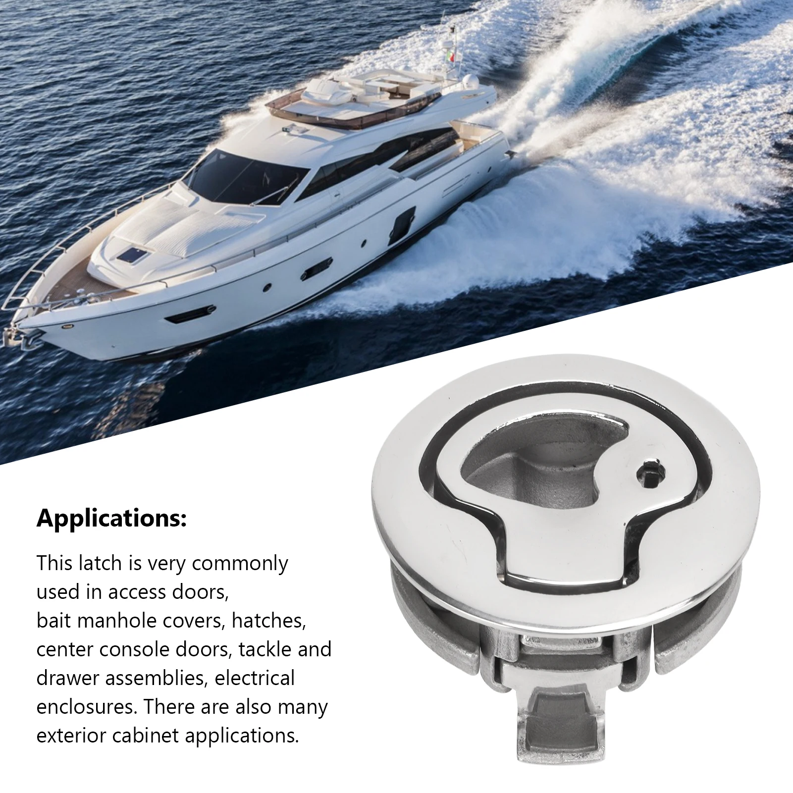 

Замок люка двери лодки 2 дюйма Замок люка двери лодки Круглый замок из нержавеющей стали 316 Защелка заподлицо для дома на колесах морской пехоты