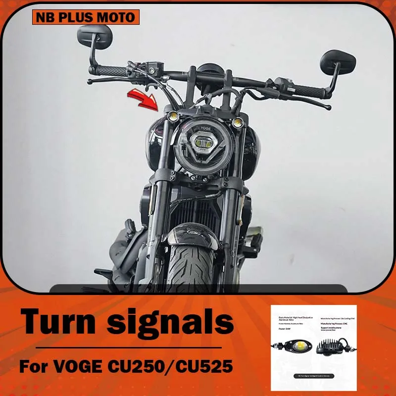 【Premium】For VOGE CU250/CU525 and other modified spotlights, hidden auxiliary lights, and turn signals in one form