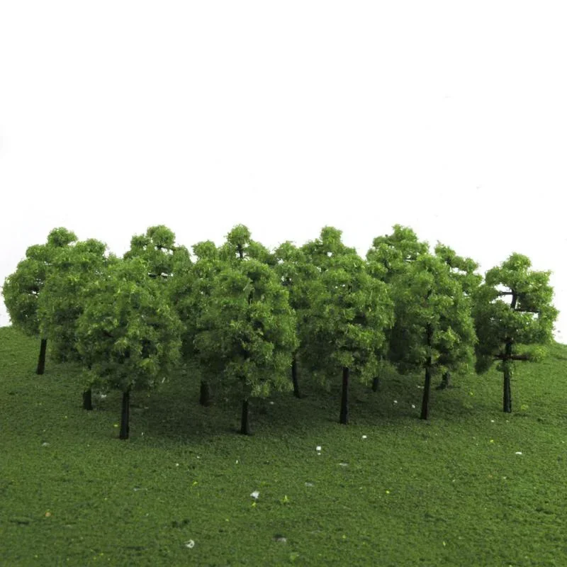 20Pcs Plastic Model Train 1:100 Artificial Miniature Tree Scenery Railroad Decoration Building Landscape Accessories Toys