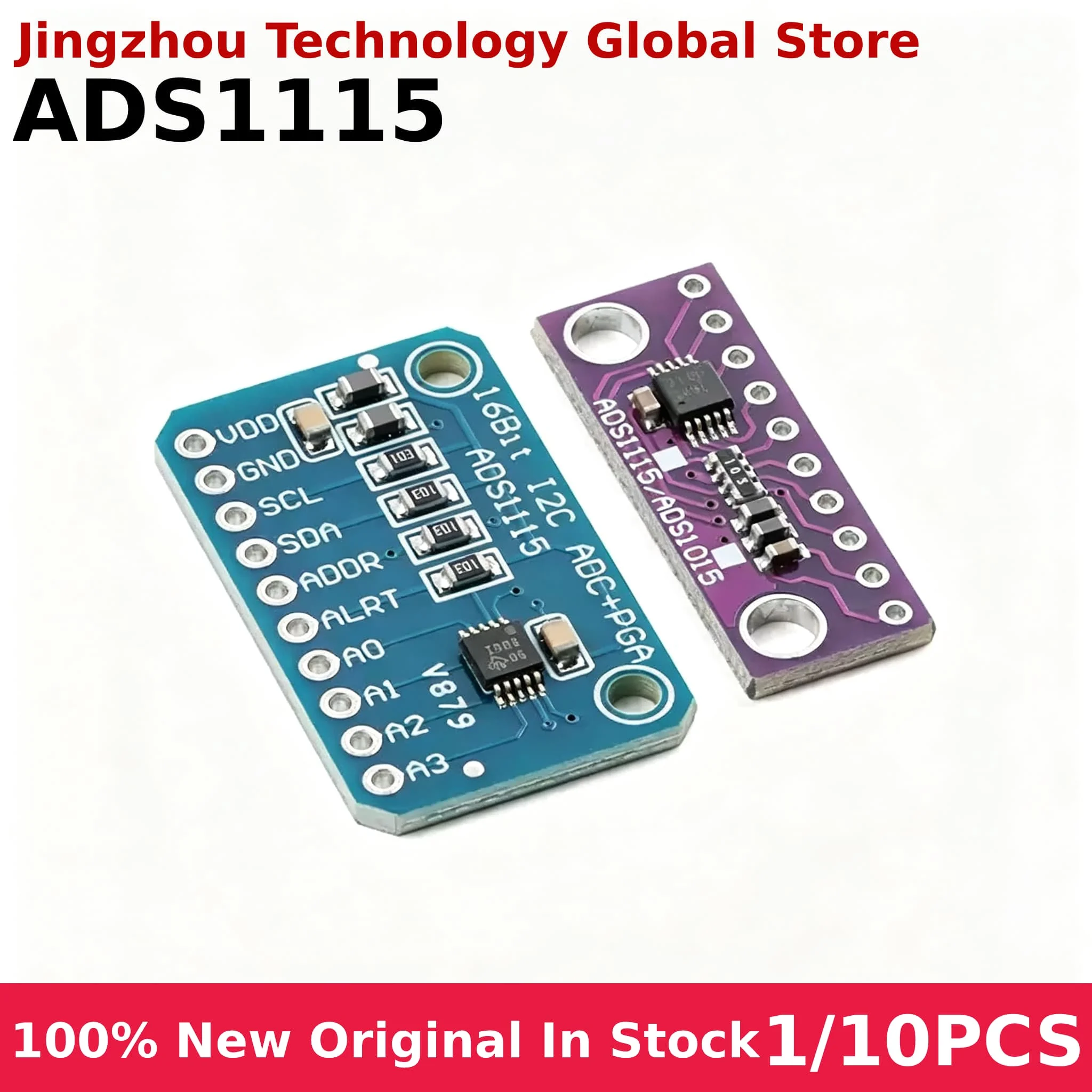 1/10PCS ADS1115 ADC Analog to Digital Converter Module 2.0V To 5.5V with Programmable Gain Amplifier 16 Bit I2C for Arduino RP