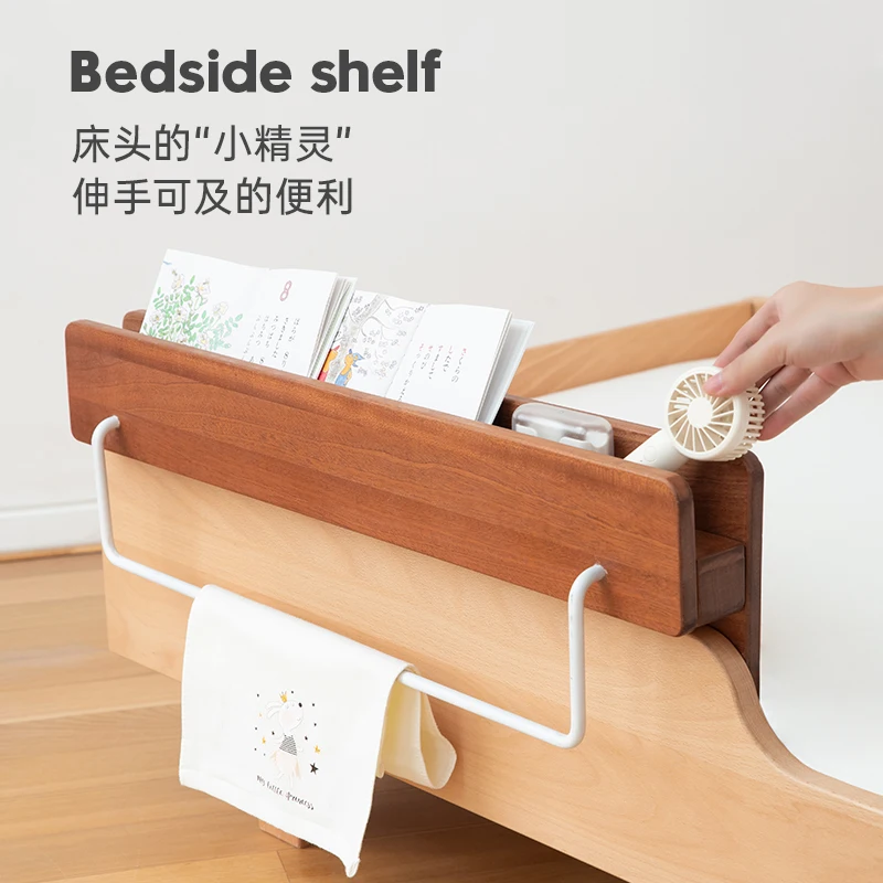 bedside wall hanging household simple storage board solid wood partition wall rack environmental protection