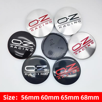 4pcs/Set 56mm 60mm 65mm 68mm Black Silver Red Car Wheel Center Hub Cap Logo Badge For OZ RACING Styling Trim Accessories