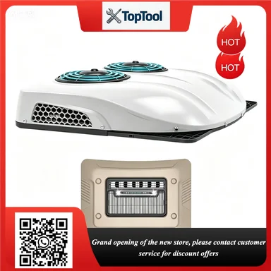 8500BTU DC12V/24V Rooftop Parking Air Conditioner Electric Scroll Compressor Auto Cooling AC for RV Camper Truck Van Cabin