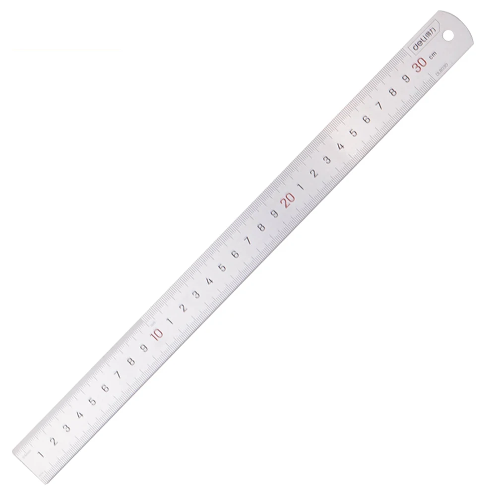 Deli 1 Pcs 15/20/30/50cm Multi-standard Measuring Ruler Stainless Steel Woodworking Portable Hand Percision Measuring Tools