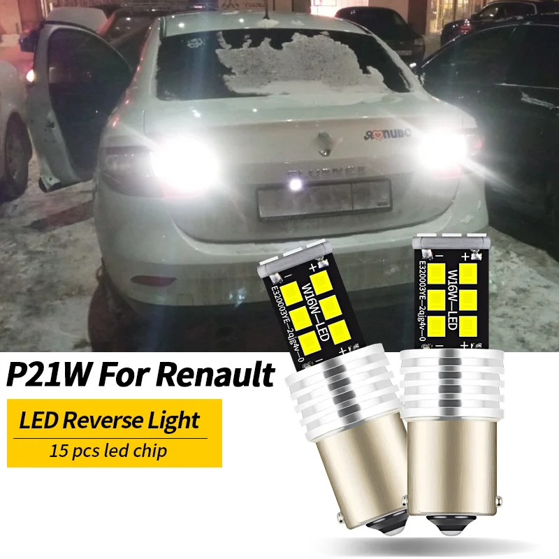 2pcs LED Reverse Light Blub Lamp P21W BA15S Canbus For Renault Captur Clio Twingo 1 2 3 Duster Espace 4 Megane CC Logan Kaptur