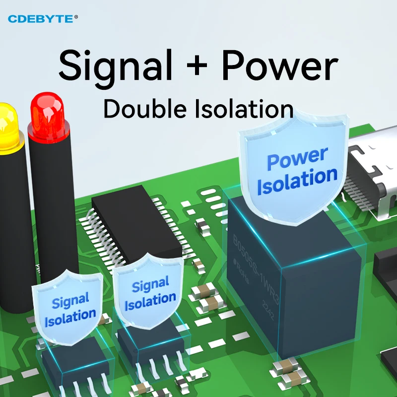 光絶縁産業用コンバーター,type-cインターフェイス,usbからrs485,rs232,ttl,ch340,cpu,E810-U15C, DC4.5-5.5V