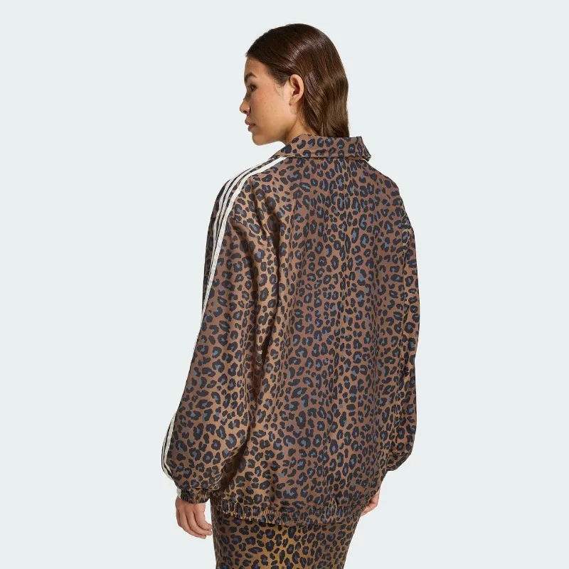 Adi Clover Jinlang Animal Pattern Stand-Up Collar Loose Long Sleeve Jacket Women's Caramel JW7301