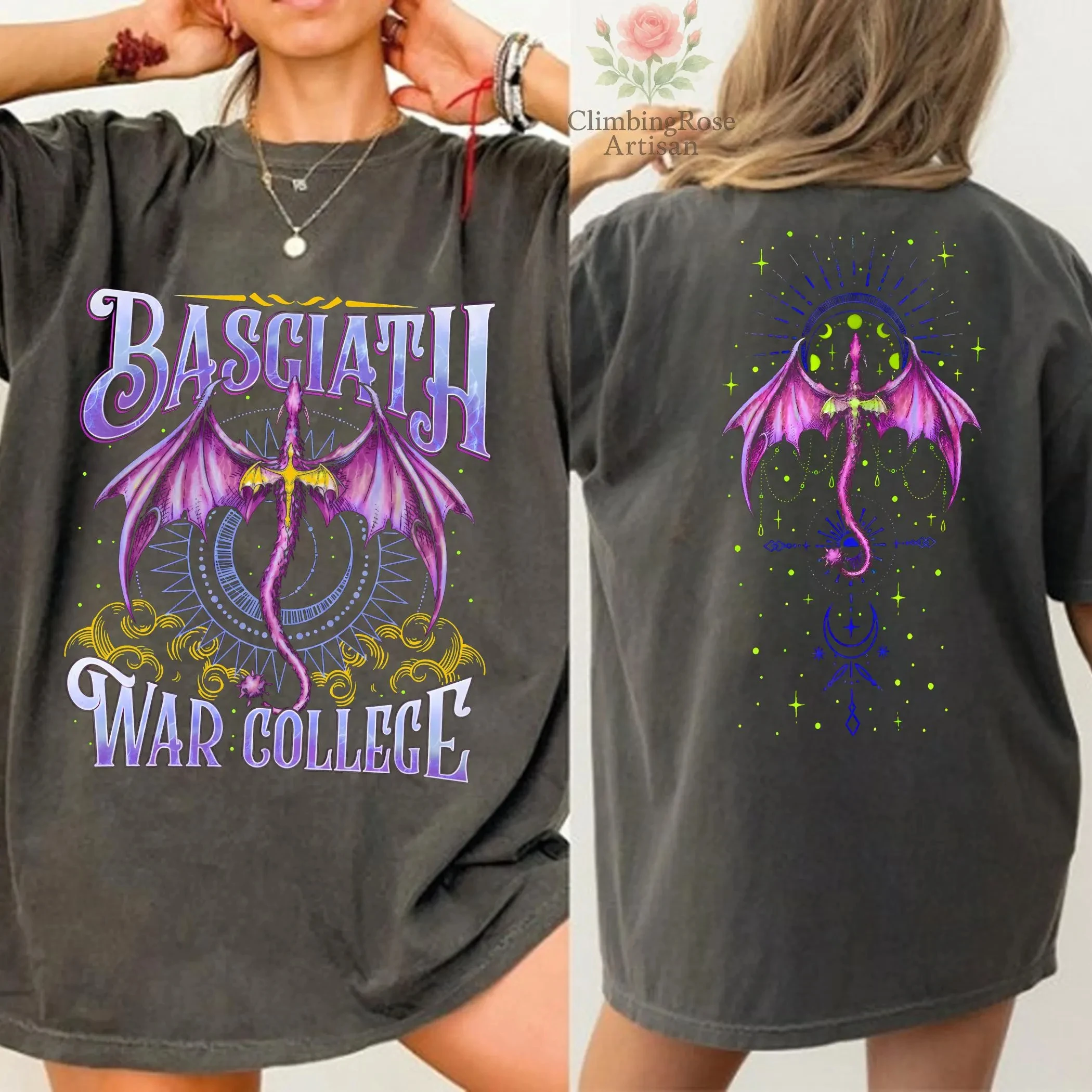 Summer Women's Fourth Wing Dragon Rider T-Shirt Unisex Cotton and Breathable Short Sleeve Streetwear Oversized Loose Casual