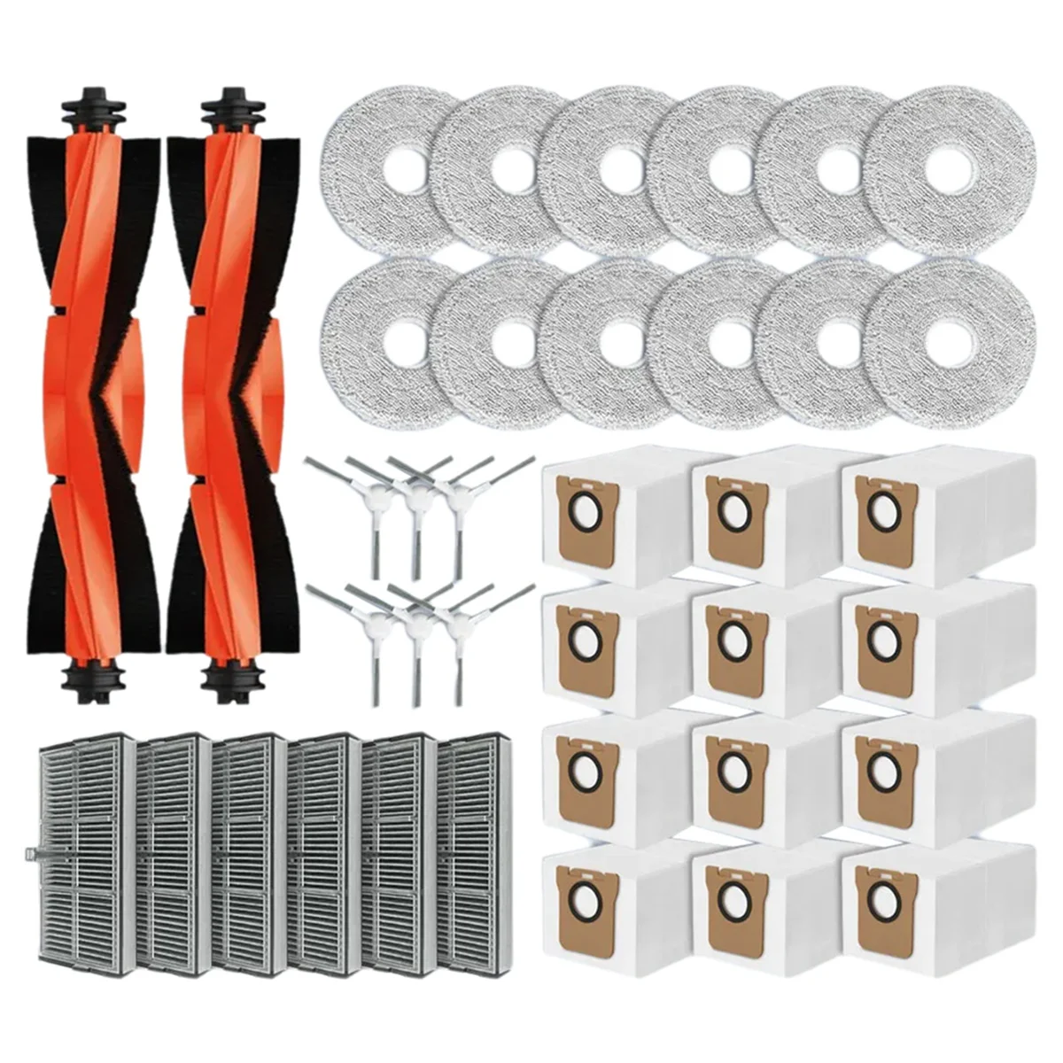 FZFZ สําหรับ M30S D103CN เปลี่ยนชิ้นส่วนหลักแปรงด้านข้าง HEPA FILTER Mop ผ้าฝุ่นกระเป๋าอุปกรณ์เสริม