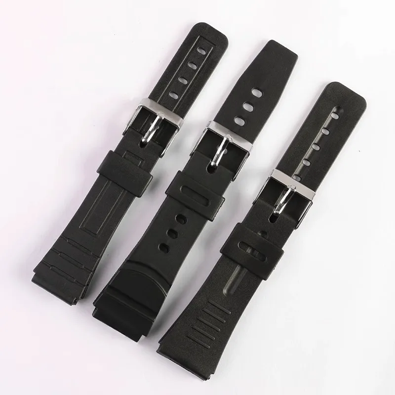 حزام ساعة اليد من الراتنج لساعة كاسيو W-800 F-91W A159 AE1200 AE1200W AE-1300 سوار ساعة من السيليكون 18 مللي متر سوار ساعة من الفولاذ المقاوم للصدأ