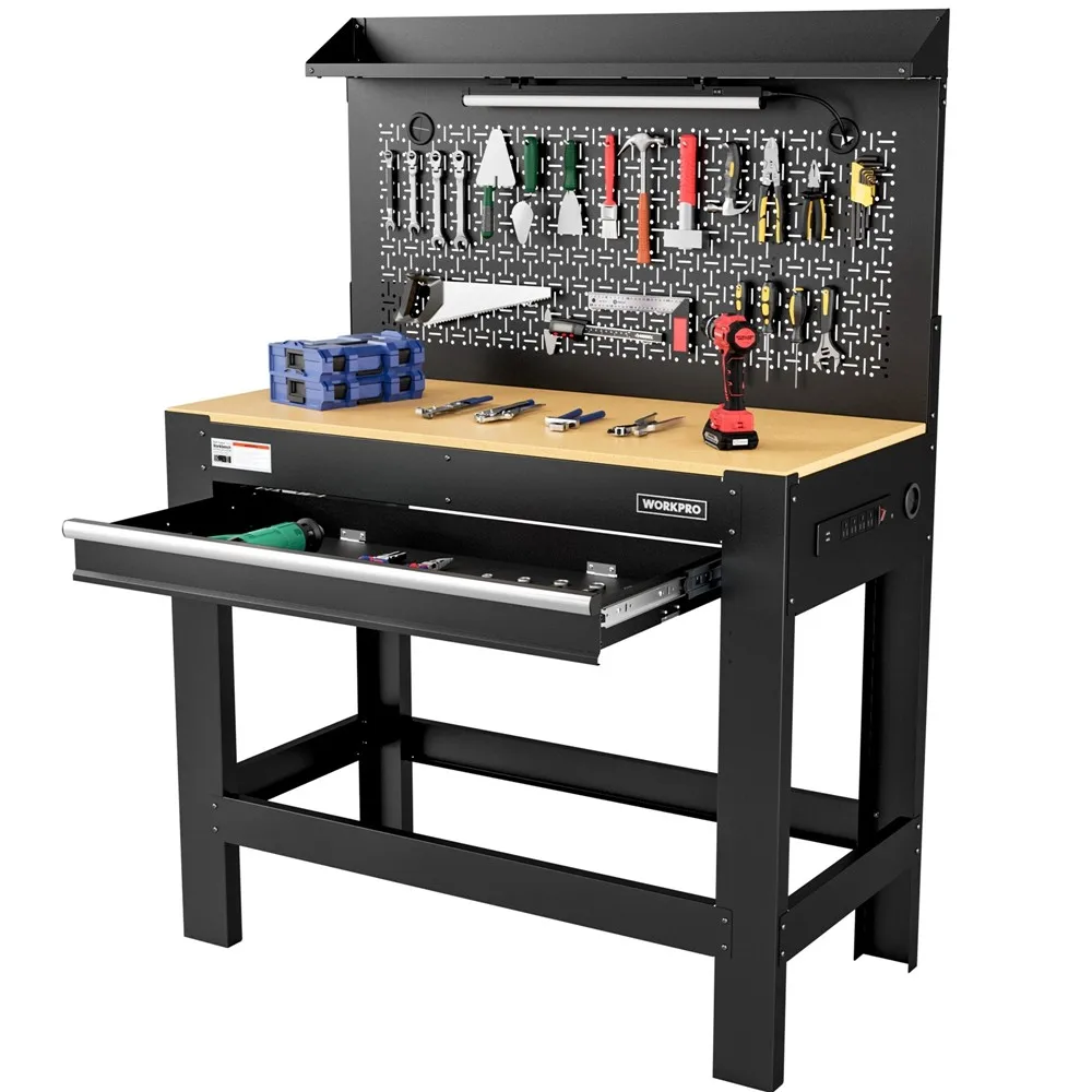 45" Heavy-Duty Workbench with Storage 800 LBS Work Bench For Garage