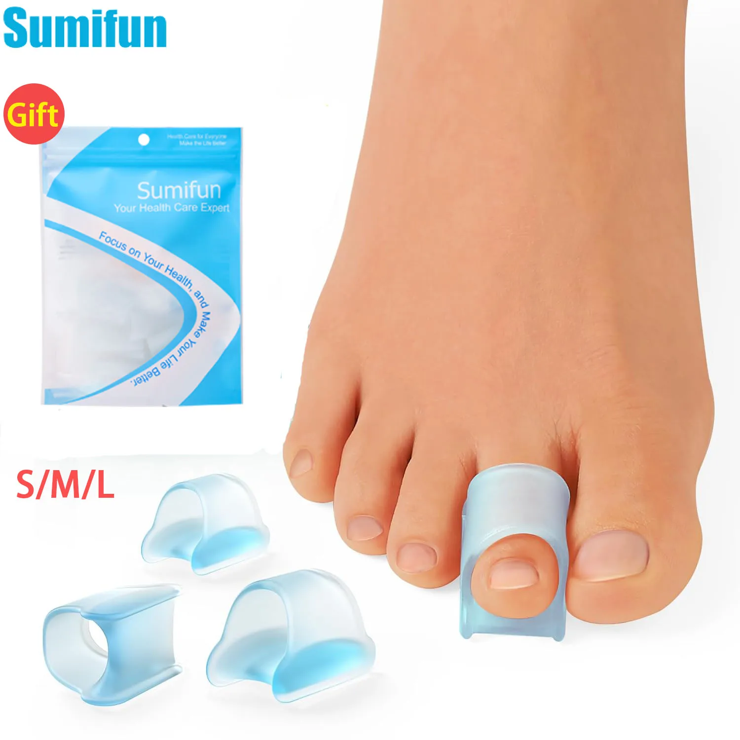 3Sizes Hammer Toe Straightener Gel Hammertoe Corrector Curled Crooked Bent and Claw Toes Lift Toe Tip Toe Cushion Foot Care Tool