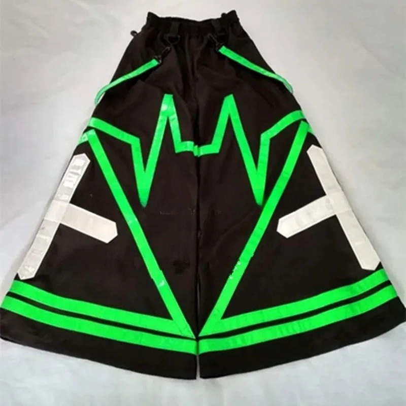 

Shuffle Ghost Step Dance Pants Luminous Pants Bell-bottoms Reflective Pants Double Thick Cross Print Dancing Trousers 2025 NEW