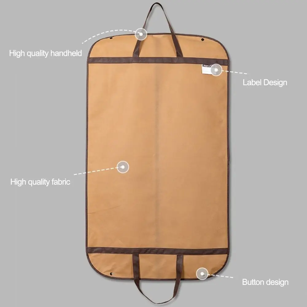 New Foldable Garment Bag Non-woven Solid Color Suit Storage Bag Portable Dress Jacket Protective Cover