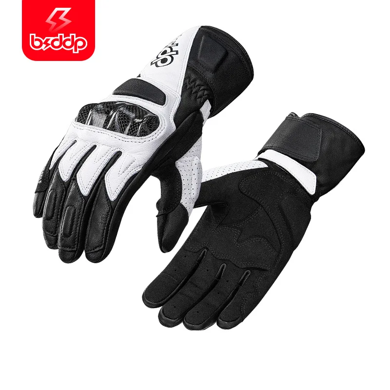 Retro Leather Motorcycle Riding Gloves Touchscreen Offroad Glove Anti-fall & Shock-absorbing Moto Glove Competitive gloves Shell