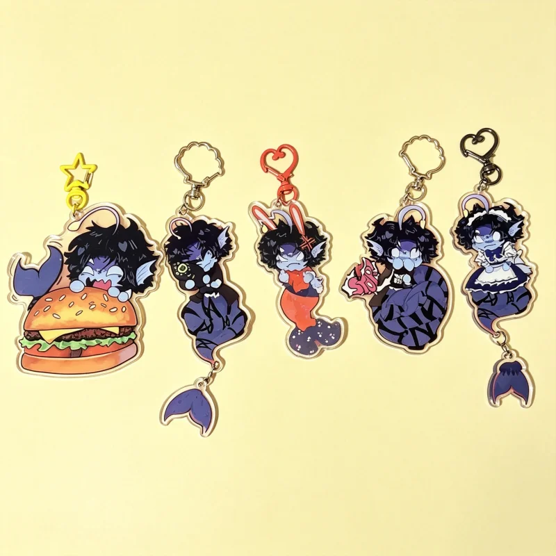 Sebastian Solace Style Acrylic Keychain Cute Streamer Character Pendant Kawaii Cartoon Keyring Collectible Gift for Fans