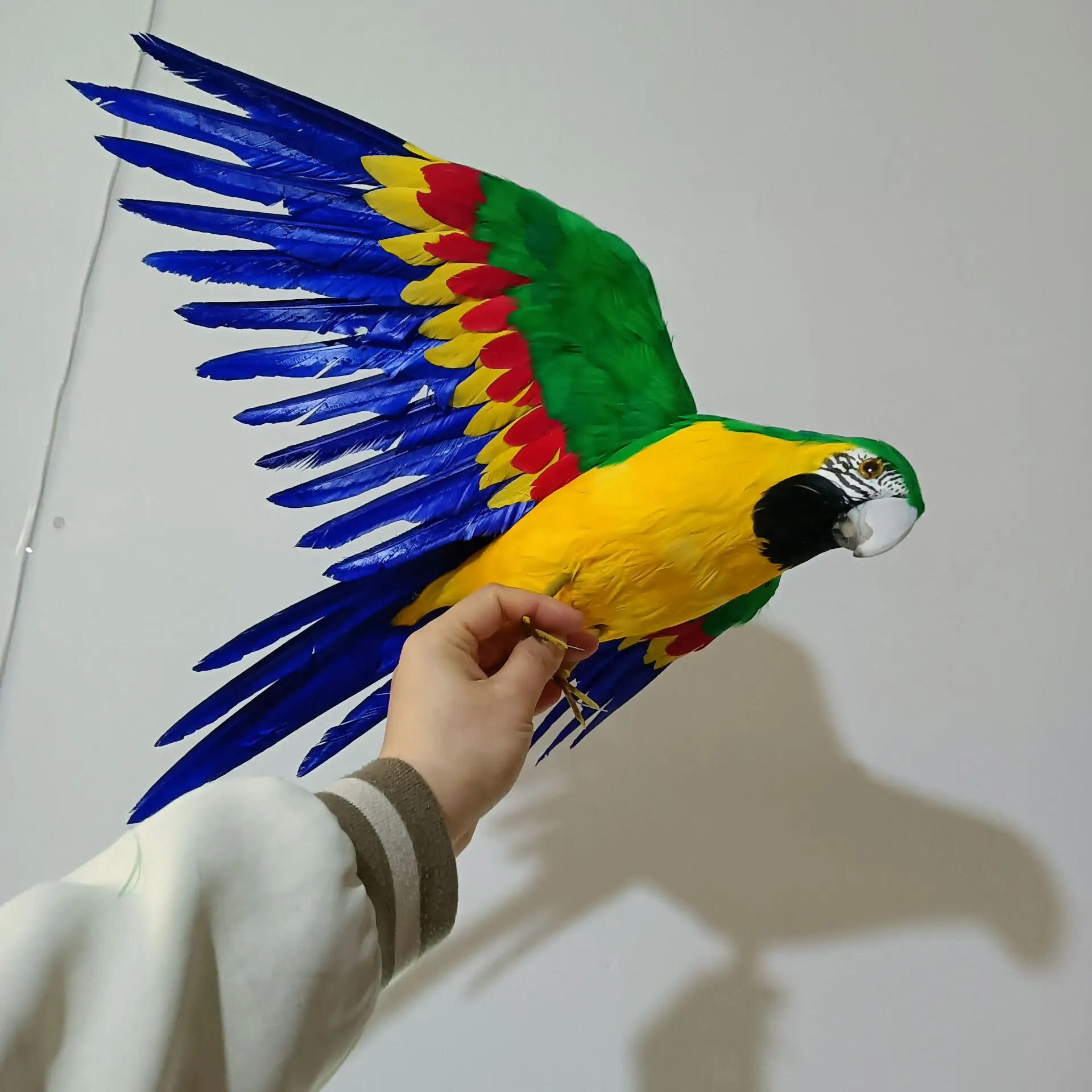 big simulation green foam and feathers wings parrot model  toy gift about 45x60cm h2700