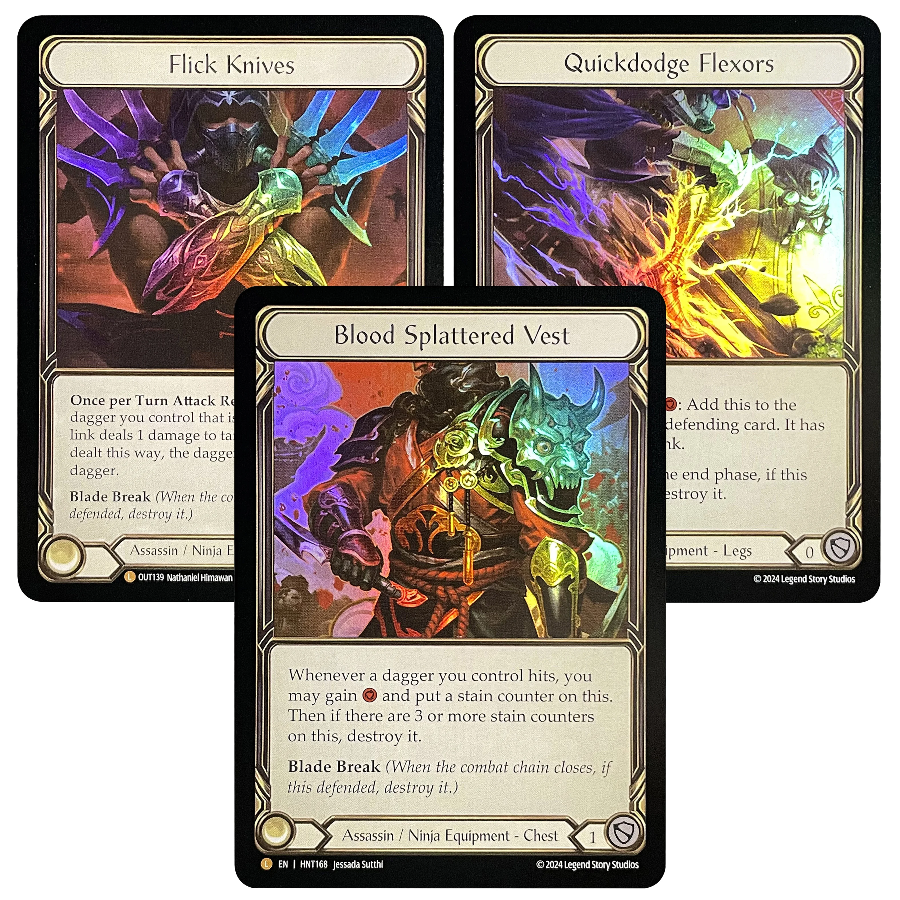 Carte PROXY chair et sang maître Cog Flick couteaux riches de Tropal-dhan baiser de la mort FAB arc-en-ciel feuille carte TCG carte de jeu