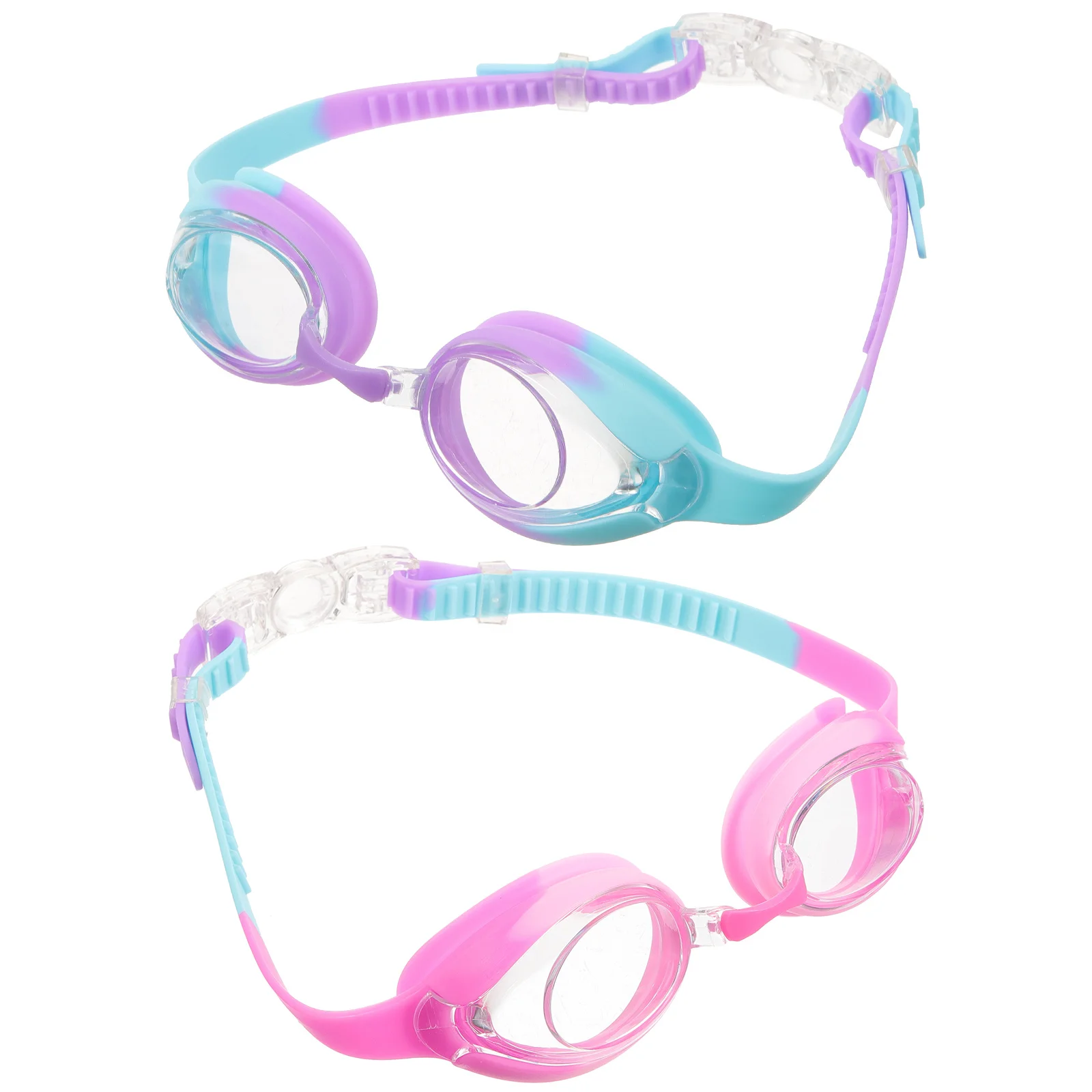 

2Pairs Children Swim Goggles Lightweight Portable Fog Soft Nose Swimming Goggles for Pool Sports