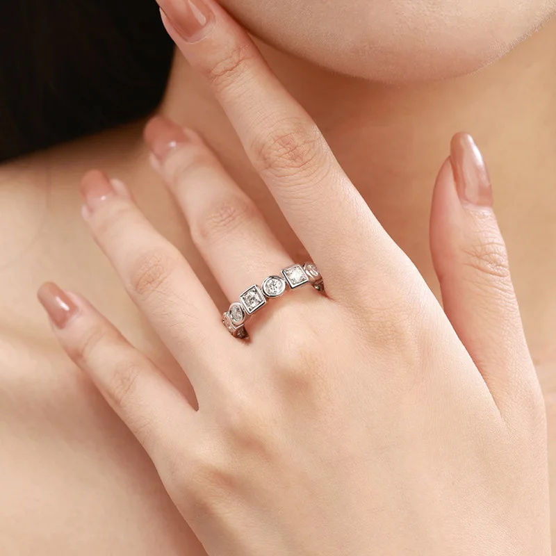 Luxury 3 Carat Round Emerald Heart D Color Moissanite Emerald Wedding Rings For Women 925 Sterling Silver Women's Ring 18k Gold Plated Fine Jewelry Anniversary Engagement Bride Gift For Wife Girl Friend Ship From US - view 7
