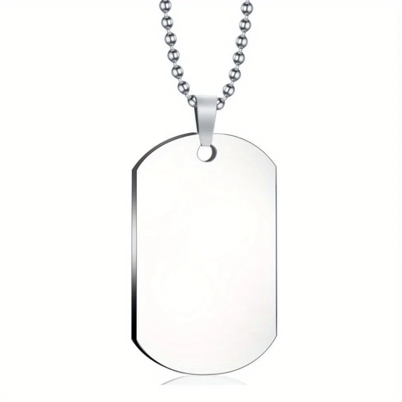 Dog Tag Military Tag Necklace Titanium Steel Blank Military Tag Pendant Necklace For Halloween Party Favors Christmas gift