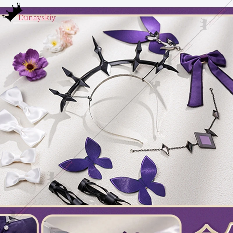 Honkai Star Rail Cosplay Castorice Costume S-XL Outfit Dress Wig Headwear Butterfly Flower Props Anime Castorice Role-play Suit