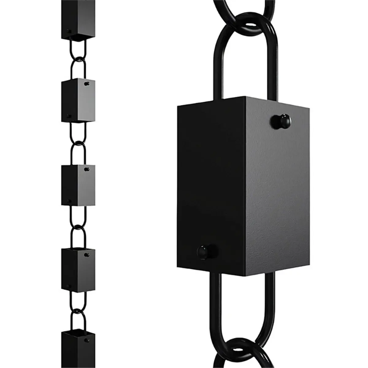 NOCM Rain Chain Rectangular Rain Chain Set RustResistant Rainchain Gutter Adapter Rain Chain for Gutter Downspout Decoration